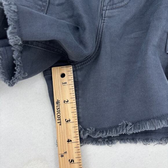 Vigoss Marley Jean Shorts Size 33 Grayish Blue Mid Rise Cut Off Stretch Denim - Picture 11 of 13